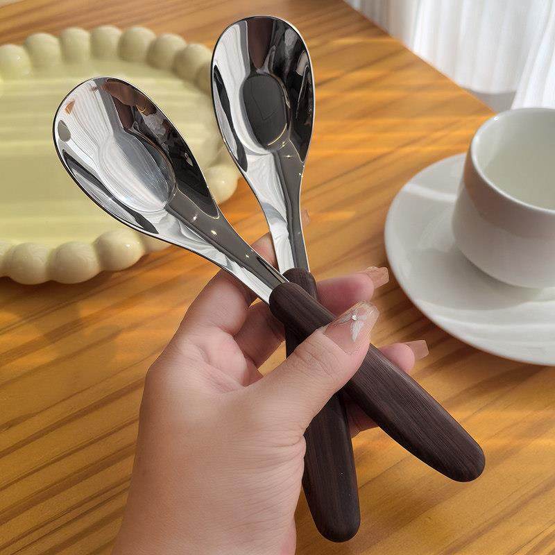 食品级304不锈钢辅食勺宝宝小勺子元宝勺吃饭喝汤勺仿木纹宝宝勺,餐饮具,助食筷子/勺子套装,淘宝优惠券,粉丝福利购,淘宝优惠卷