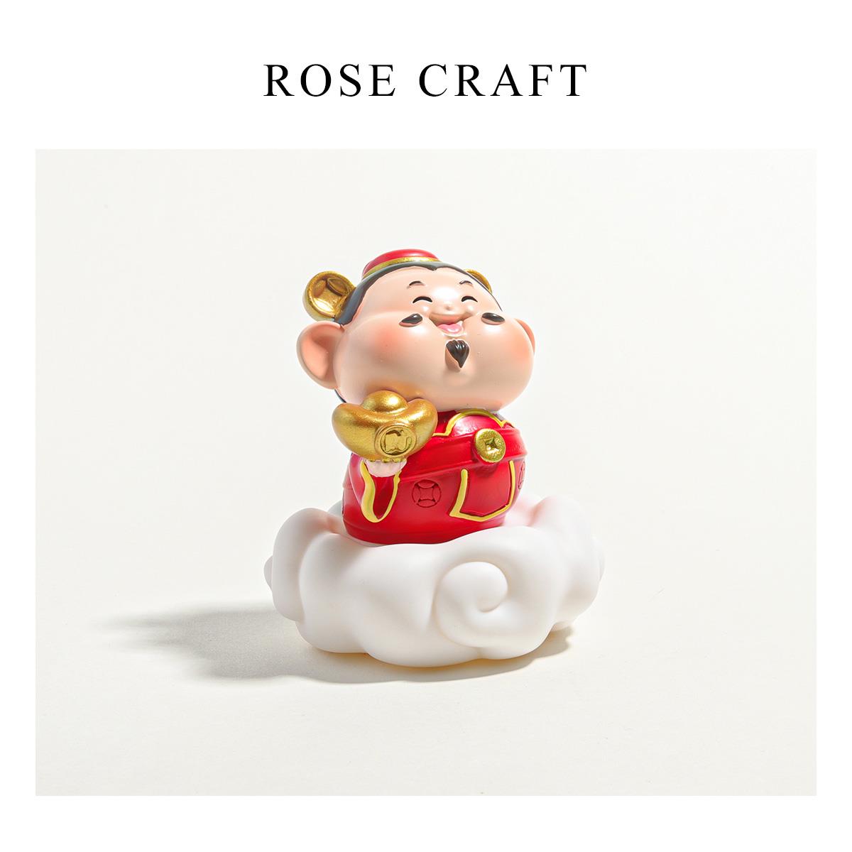 【财运东来】ROSE CRAFT财神招财可爱办公室桌面祝福装饰摆件礼物