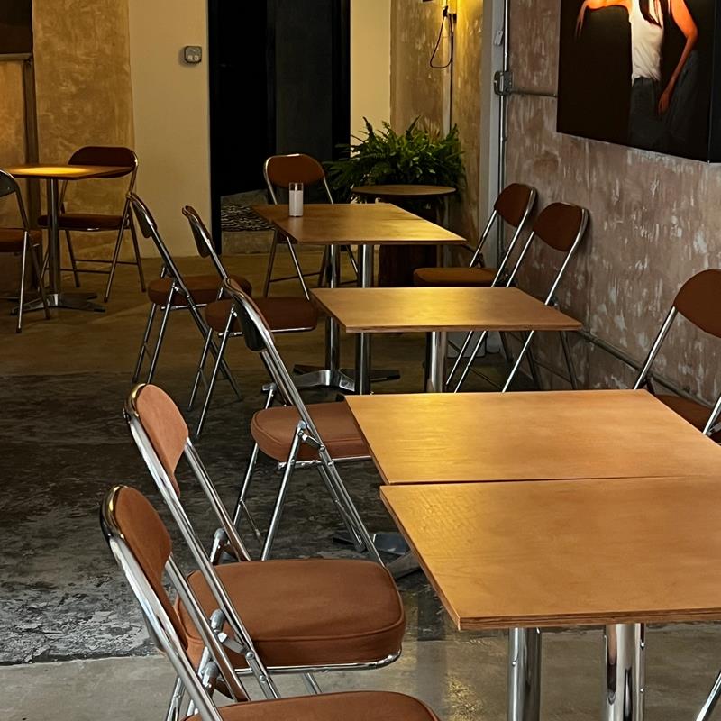 中古风海洋板咖啡厅桌椅组合商用网红餐饮烘焙蛋糕奶茶店桌椅组合