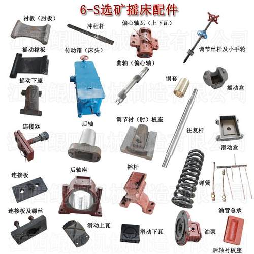 6s摇床配件联动座上下瓦油泵摇床往复杆后轴座油管连接器易损件