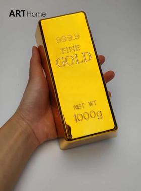 仿真金条金砖门档旺财大号镀金块道具 招财 聚财家居客厅风水摆件