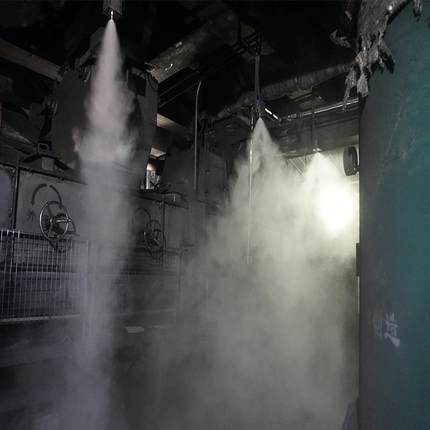 卡车卸料口超微干雾抑尘系统 静电微雾喷淋除尘 电厂安装效果图