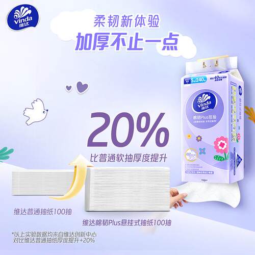【整箱6大提】维达壁悬挂式抽纸划算家用餐巾纸面巾S码卫生纸厕纸