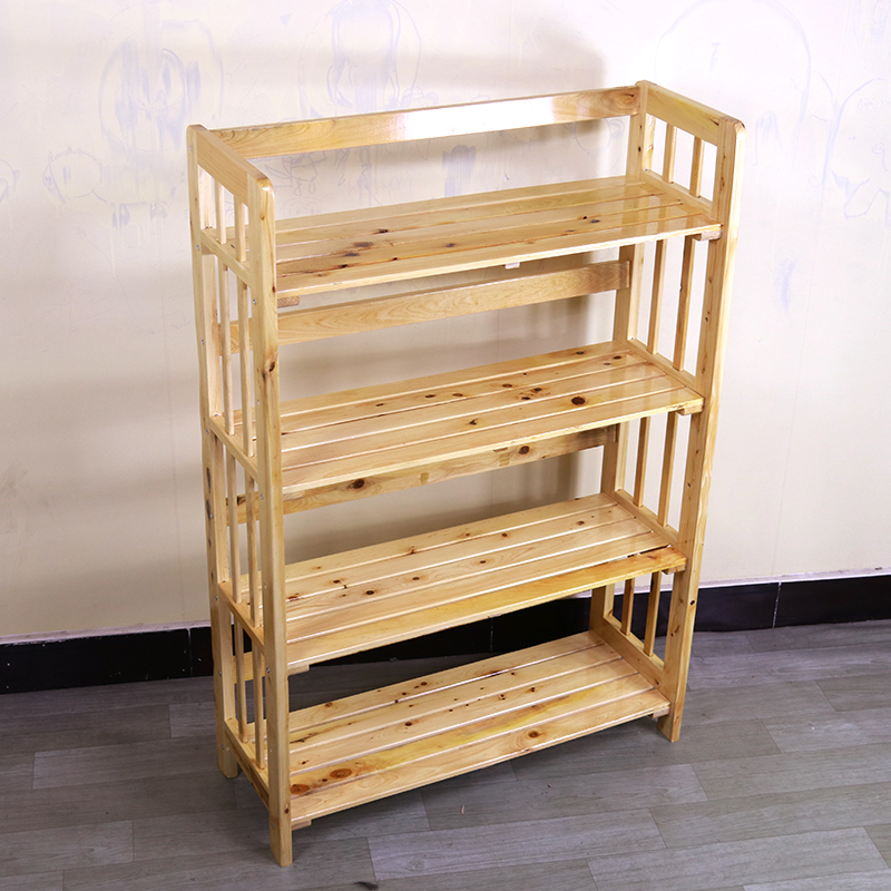 香柏木简易组装书架多层家用卧室书橱落地实用置物架学生简约书柜