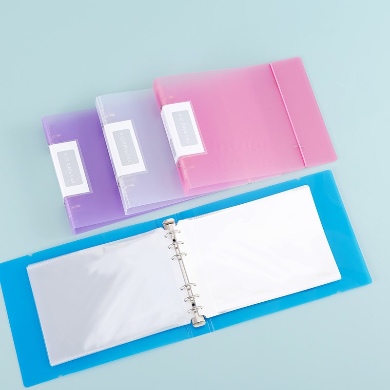 横版A5-6孔活页夹文件夹多层插页袋资料册票据送货单收纳册文件册