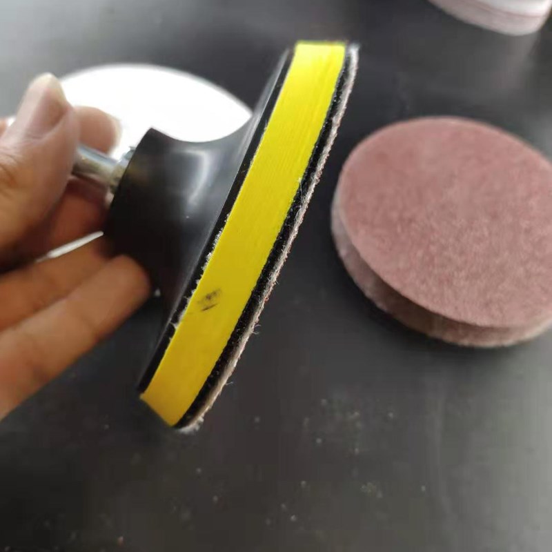 4寸圆形砂纸片100mm圆盘植绒自粘沙纸角磨机抛光拉绒片木工打磨片