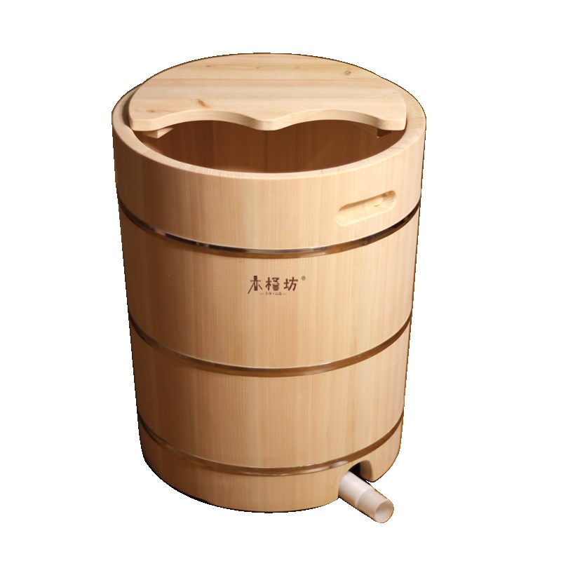 桧木无油漆泡脚桶木桶带排水足三里洗脚桶过小腿足浴桶泡腿桶过膝