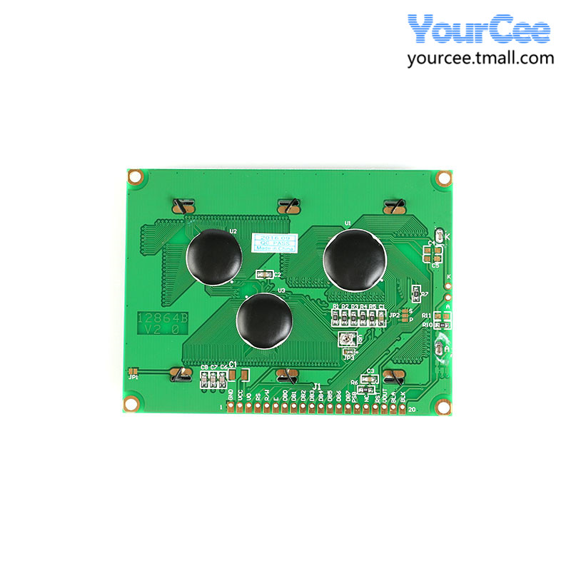 LCD12864显示屏蓝屏带中文字库带背光 J12864 ST7920 3.3V 蓝屏