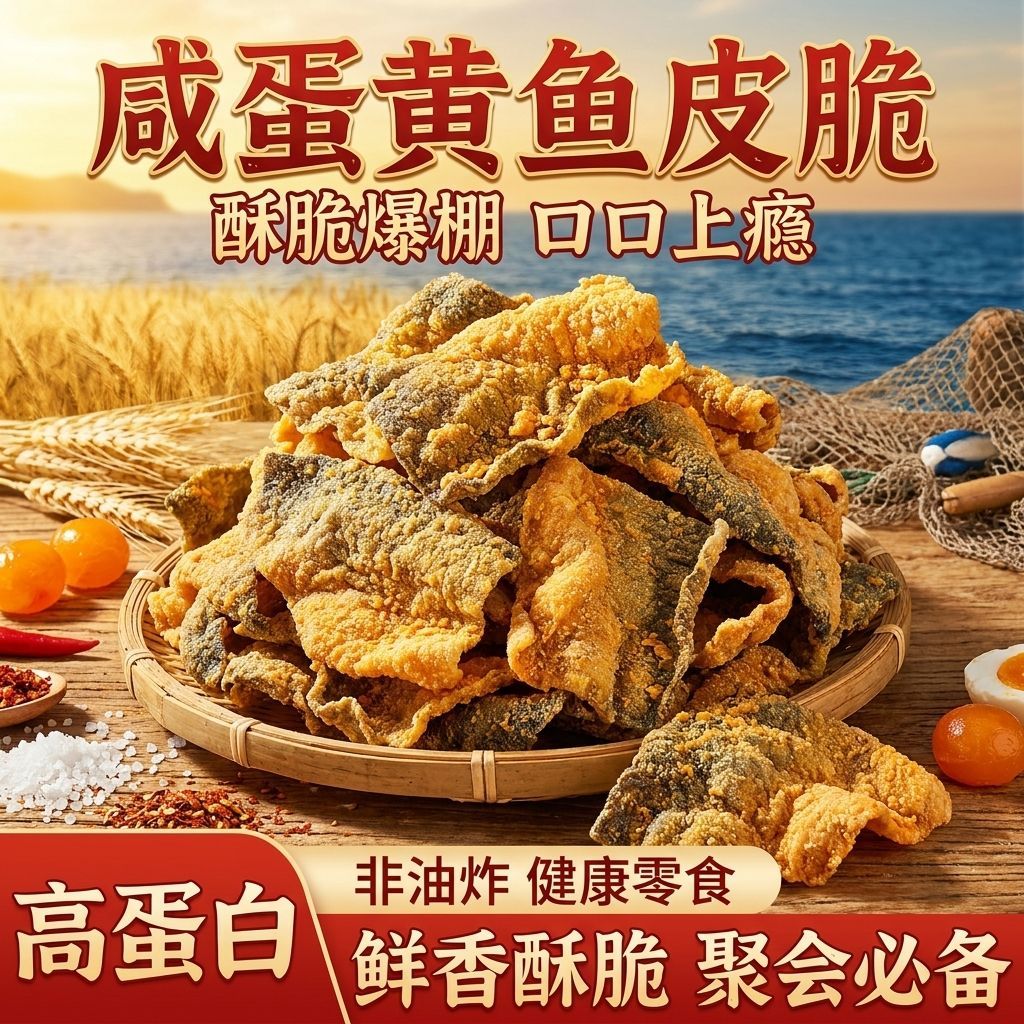 咸蛋黄鱼皮脆港式风味下午休闲零食香酥香脆鱼皮童年解馋正品小吃