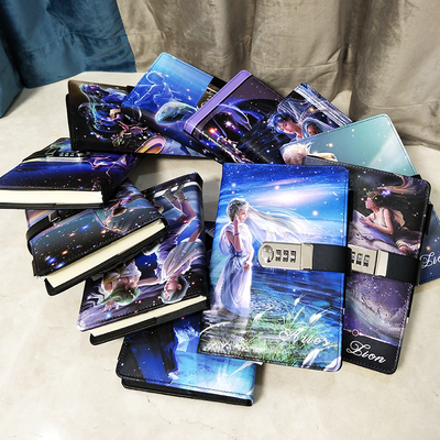 12星座密码锁日记本带锁个性创意简约手账本女记账笔记本子女生款