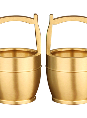 《一桶金》纯黄铜百福桶米缸聚宝盆摆件招财聚财小铜盆零钱存钱罐