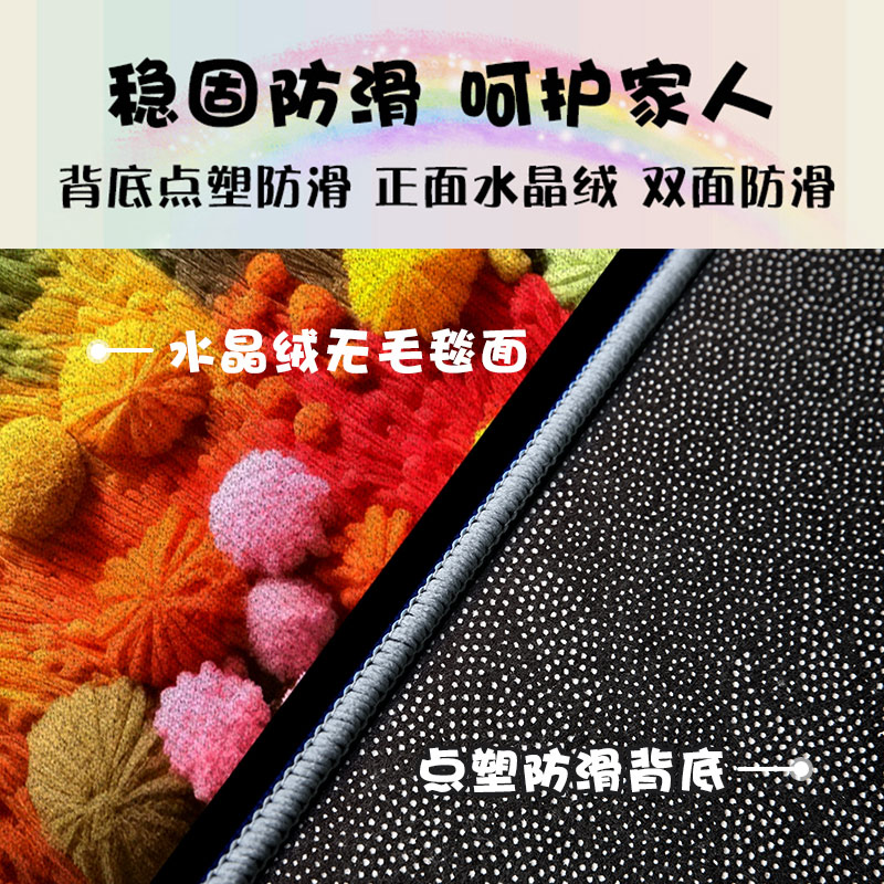 3D创意入户门地垫卧室床边毯飘窗垫子轻奢门口进门垫走廊玄关地毯