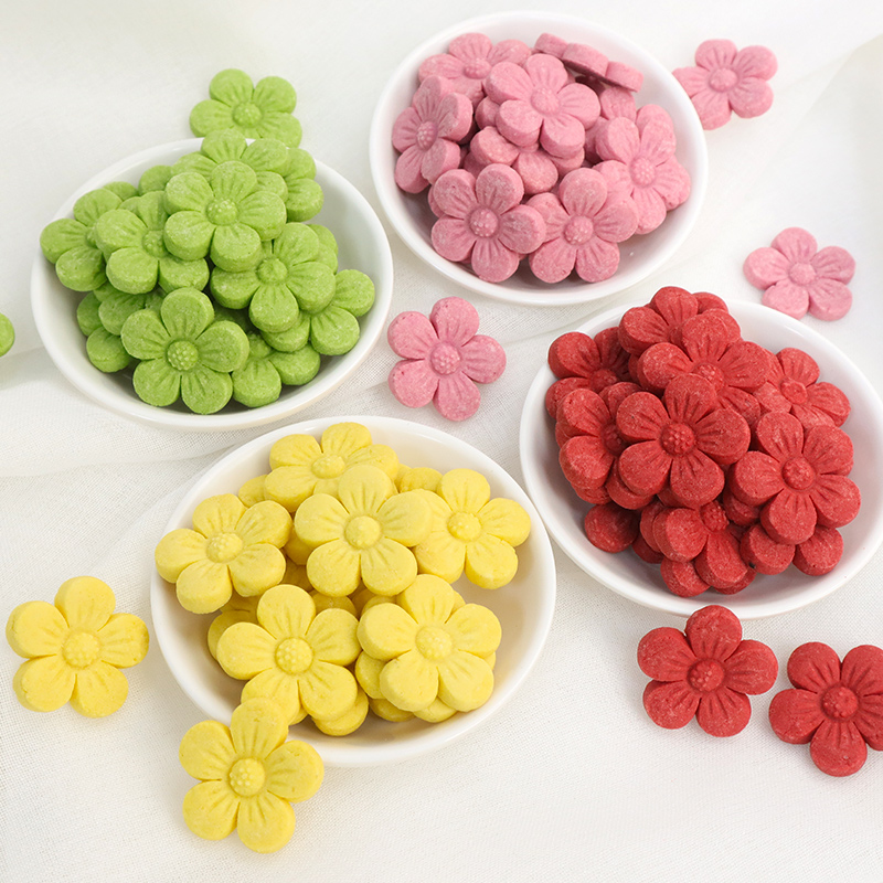 粉色花朵蛋糕装饰饼干小樱花桃花型饼干可食用烘焙摆件甜品台插件