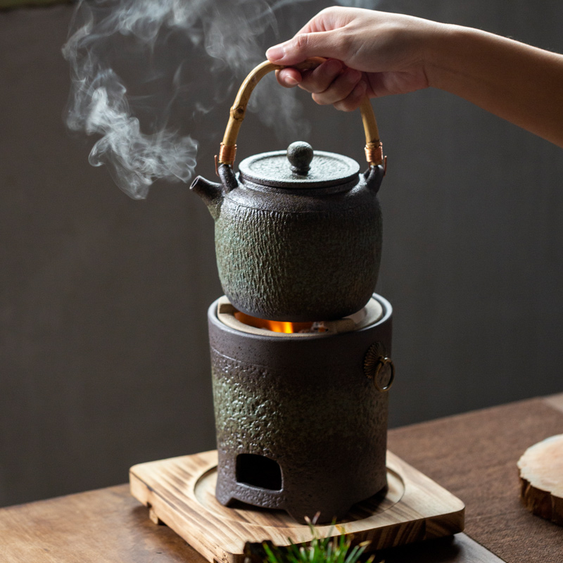 碌心  家用碳烤炉复古粗陶炭烧围炉煮茶功夫茶道酒精灯高温煮茶烧