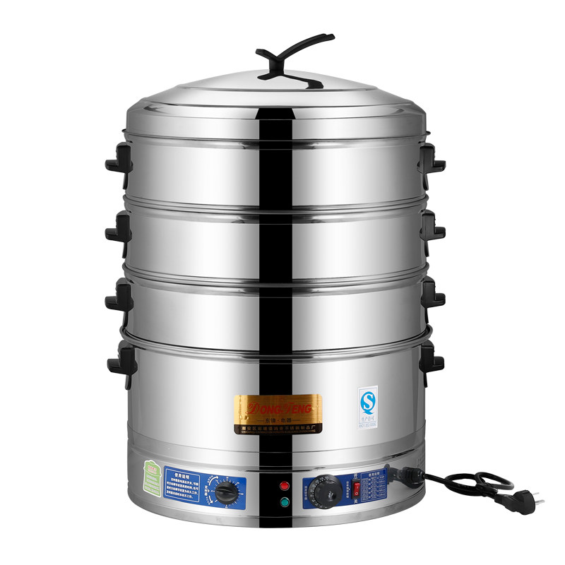 大容量电蒸锅多功能家用商用电蒸笼机大型三层蒸锅超大蒸菜蒸馒头