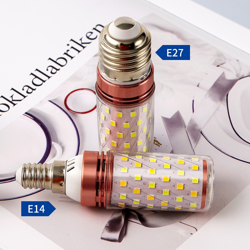 新品超亮led灯泡三色变光e27E14小螺口12W玉米灯蜡烛泡家用节能灯
