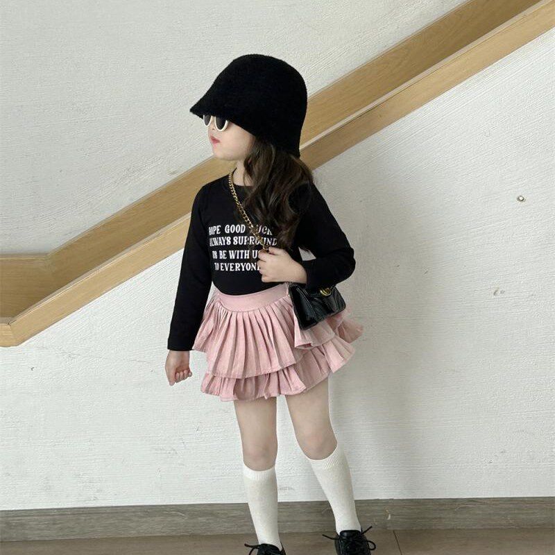 女童半身裙洋气短裙儿童百褶蛋糕蓬蓬裙宝宝公主裙裤小童春夏套装