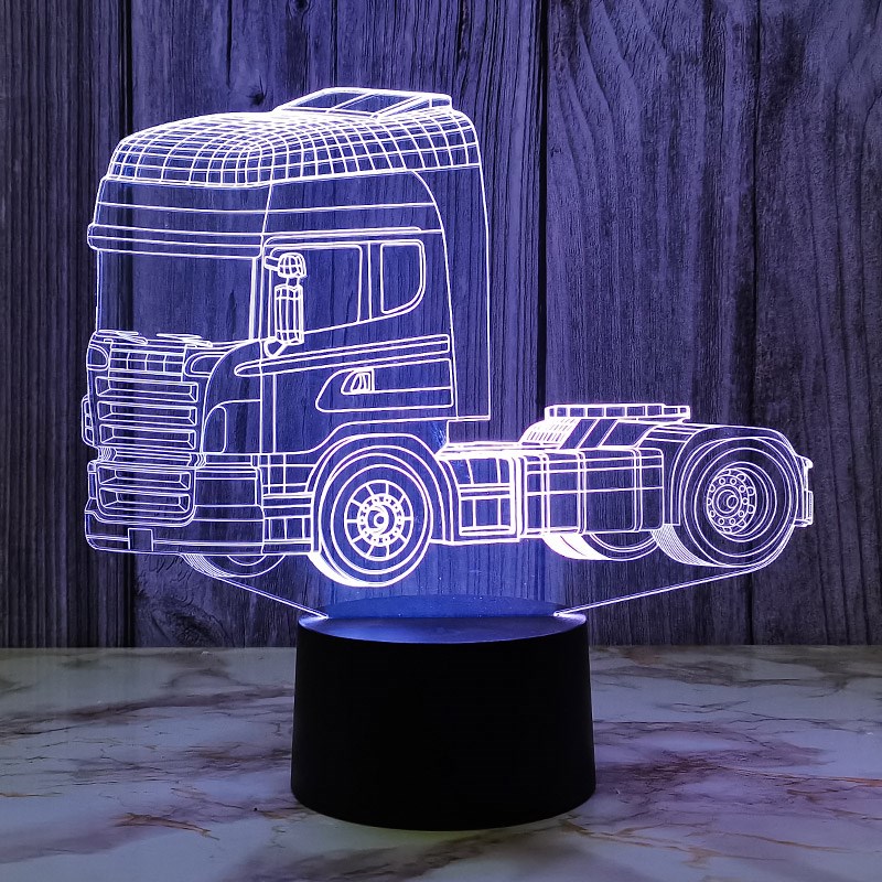 七彩卡车小夜灯usb插电卧室床头装饰台灯个性创意桌面氛围灯酒吧