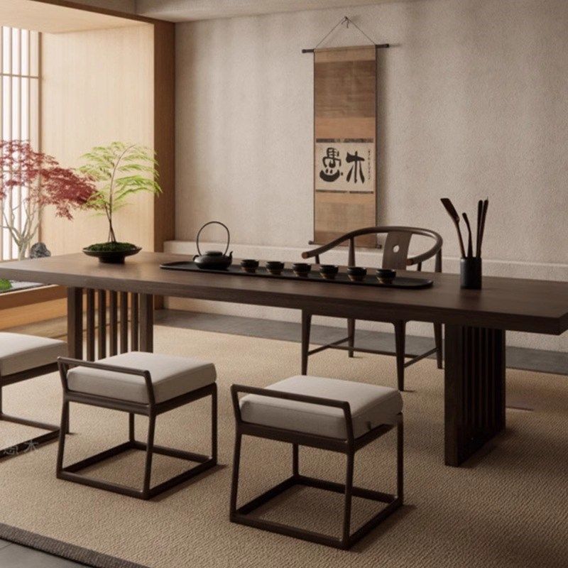 新中式禅意黑胡桃白蜡木泡茶桌茶室茶楼茶台酒店民宿办公室茶桌椅,住宅家具,家用茶台/茶桌,淘宝优惠券,粉丝福利购,淘宝优惠卷