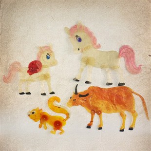 动物鼠牛虎兔龙蛇马羊猴鸡狗猪鹿象鱼蝴蝶乌龟狼鹤鹅鸭马皮影道具