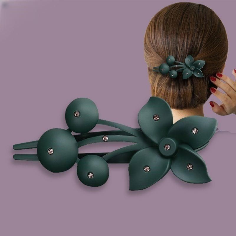 新款樱桃抓夹发夹女盘发后脑勺网红头饰水钻发卡子韩国大号鸭嘴夹