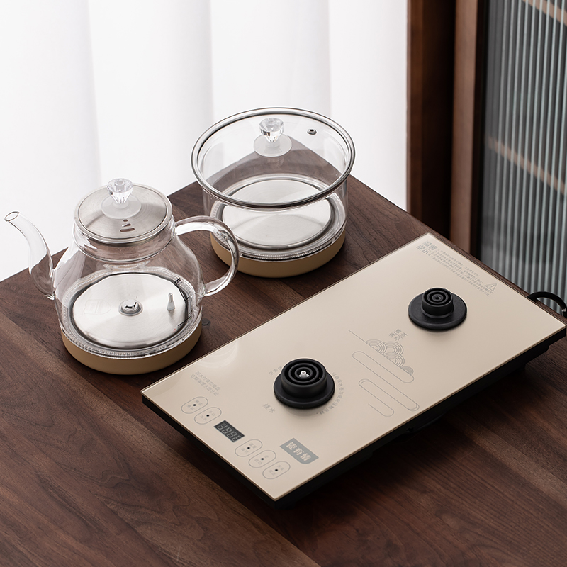 瓷有情茶台配套电茶炉底部上水功夫简约家用办公台嵌两用烧水茶炉