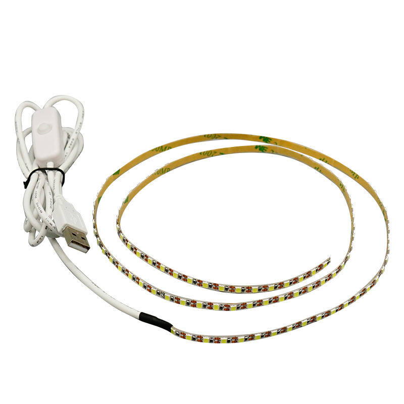 5v电池盒5mm超窄led灯条广告沙盘模型学校DIY手工用高亮USB薄灯带