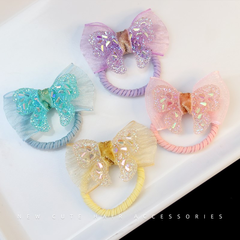 儿童蝴蝶结发圈头绳高级感女童新款2025新款高弹力双马尾发绳皮筋