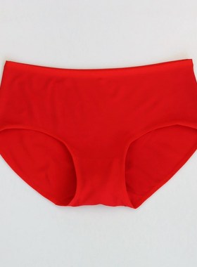 CYN创雅诺本命年妈咪裤60113天竹纤维抗菌加肥加大红色女平角内裤