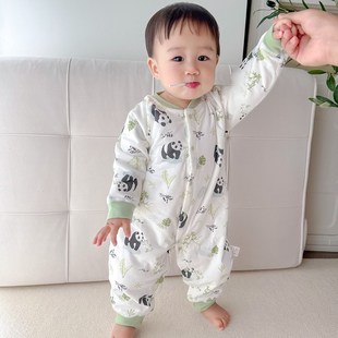 婴儿连体衣秋冬衣服宝宝夹棉爬服40克加厚连身衣打底外出满月百天