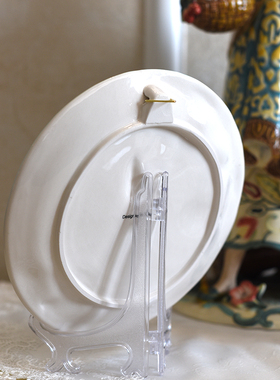 方亚百合花陶瓷挂盘装饰盘挂盘电视柜玄关摆饰新房装饰品家居饰品