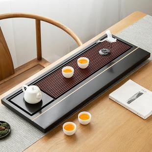 整块天然乌金石茶盘家用简约功夫茶具电木茶托盘干泡盘茶海可定制