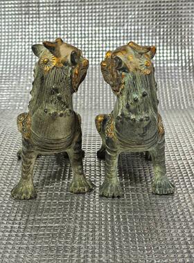 铜貔貅复古铜谛听一对做工精细包浆家居摆件装饰工艺品摆件