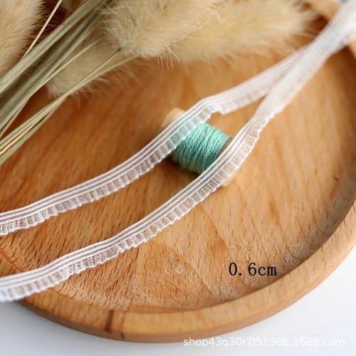 玩偶衣服6mm透明木耳边蕾丝松紧带娃衣辅料diy布艺bjd娃衣收边