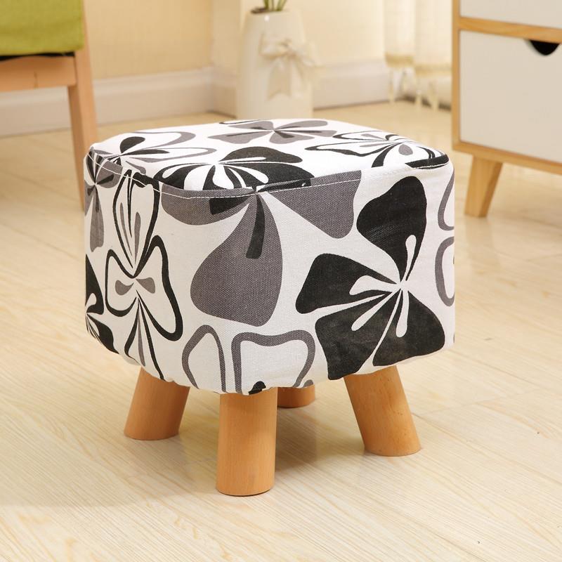 北欧风方凳矮凳家居小凳子搁脚凳凳子实木沙发凳子布艺矮凳换鞋凳