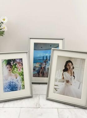 尾货特价铝合金相框卡纸开孔尺寸6寸7寸8寸商务全家福写真相框