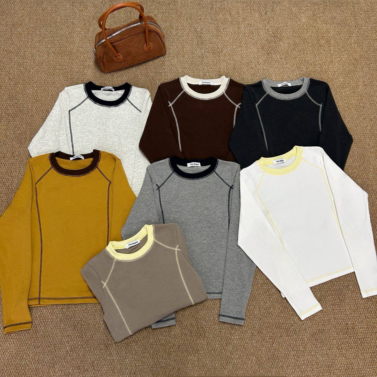 羊羊-【贝果原单】韩国单东大门新款打底衫女拼接明线加绒打底,女装/女士精品,T恤,淘宝优惠券,粉丝福利购,淘宝优惠卷