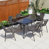 院子户外桌椅庭院带伞外摆室外休闲 组合露天阳台椅子桌子防水防