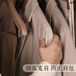 金属杆挂成人裤 香樟木衣架家用女士原木色宽肩西装 架木衣撑子