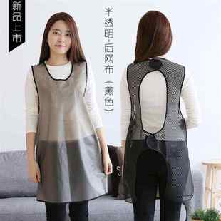 2021透m明防水围裙女家用厨房大人工作服防水防油塑料W水产定制LO