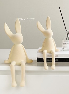 L坐姿植绒摆件轻奢客厅电视柜新S年装饰家居饰品