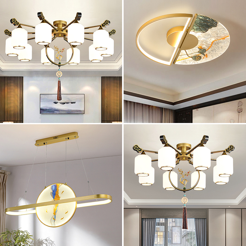 客厅灯新中式吊灯中国风大气简约餐厅吊N灯个性轻奢卧室吸顶灯