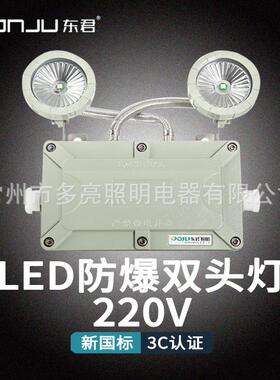 东君02I常规220v停电应急IP65疏散照明防爆双头指示灯