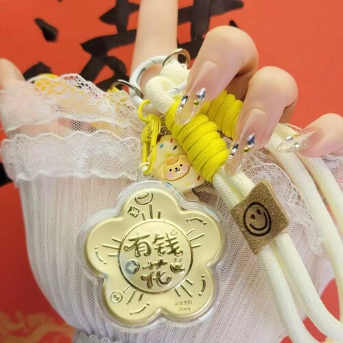 2026新款财神有钱花手机挂件黄金财神钥匙挂件小礼物