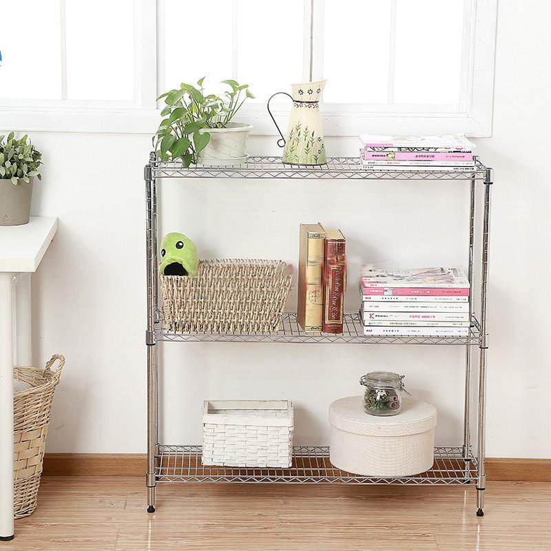 厨房置物架微波炉架不锈钢色金属落地层架收纳整理储物架厨房用品