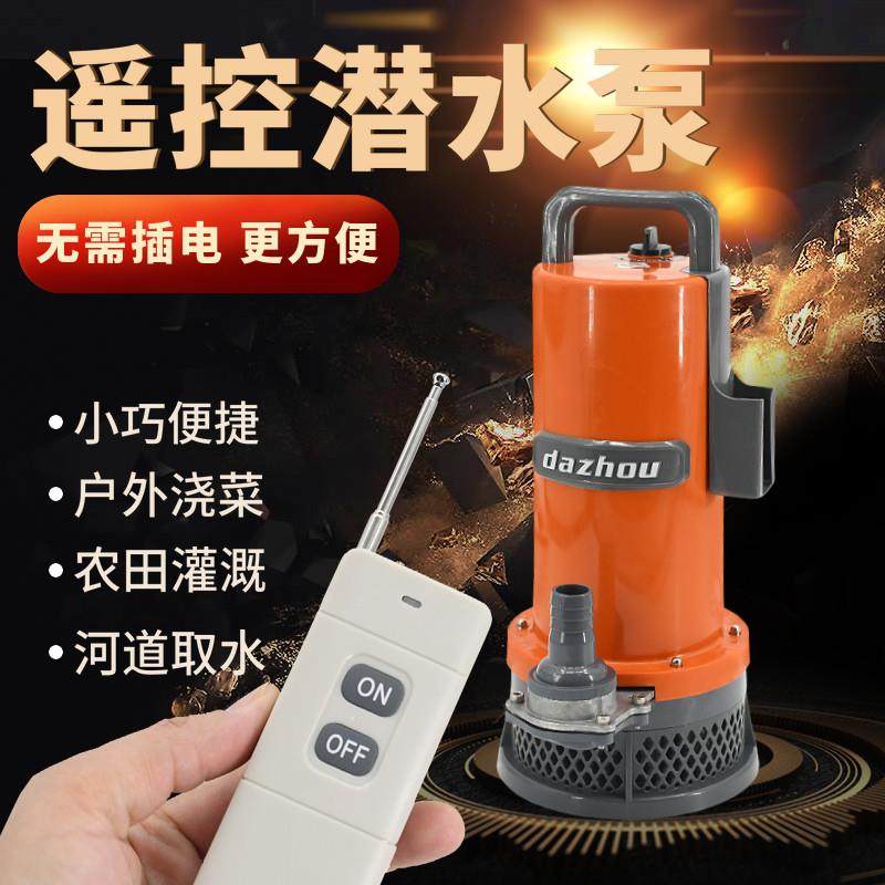 遥控开关锂电潜水泵农用可充电式小型12V农田灌溉浇菜直流抽水泵