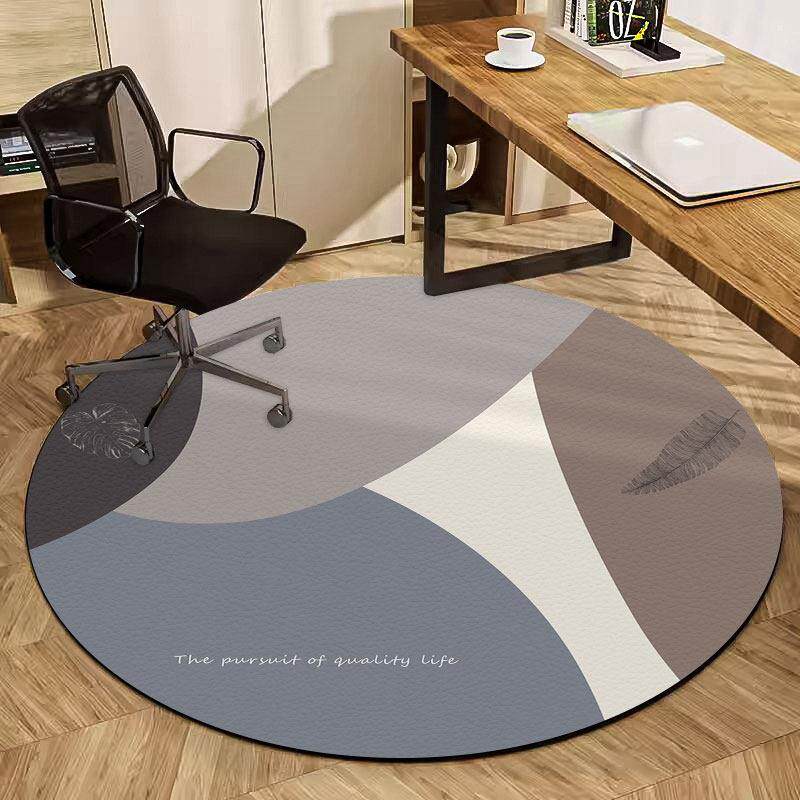 电脑椅地垫学习椅皮革防水防污可擦洗圆形地毯电竞椅子地板保护垫