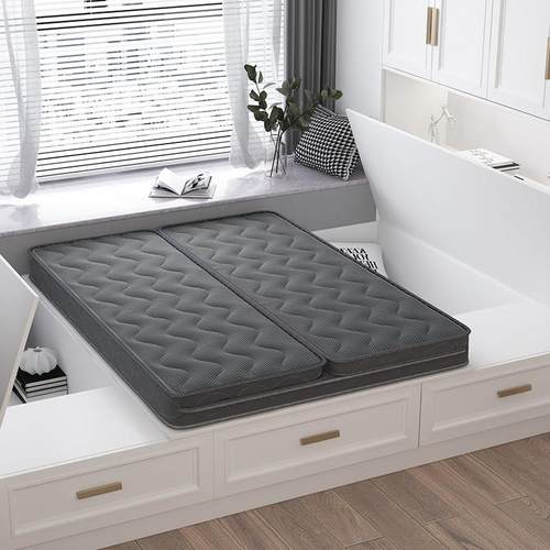 U型折叠偏硬棕榈床垫棕垫1.5米1.2m薄款天然椰棕乳胶榻榻米垫定做