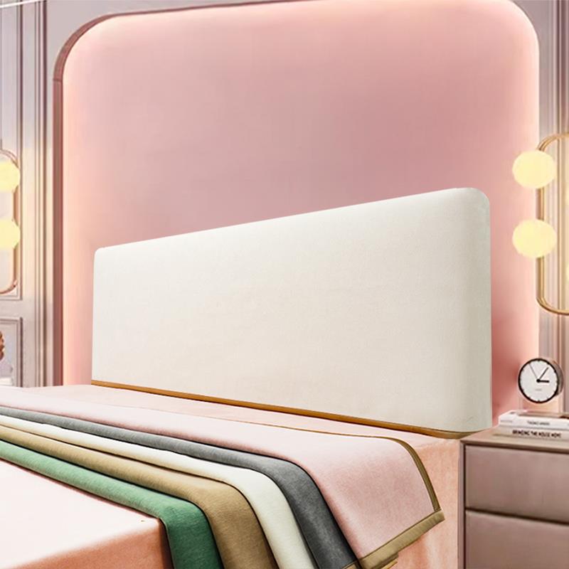 简约高档面料床头套罩木皮床头通用靠背软包防尘罩新款1.8米2024