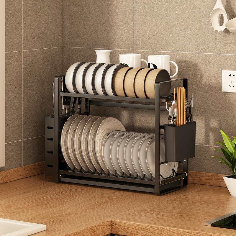 厨房置物架碗碟收纳层架窄水槽沥水架小型放碗架碗筷沥水水池洗碗